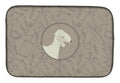 Bedlington Terrier In the Kitchen Dish Drying Mat Absorbent Dish Drying Mat Pad for Kitchen Counter Dish Drainer Mat for Countertop, 14 x 21", Multicolor