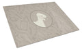 Bedlington Terrier In the Kitchen Cutting Board Tempered Glass Kitchen Cutting Surface, Heat Resistant Chopping, Non-Slip Feet, Food Prep & Serving