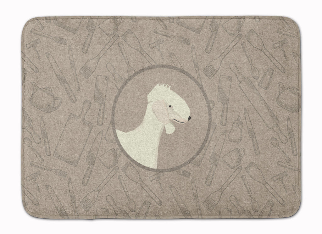 Bedlington Terrier In the Kitchen Memory Foam Kitchen Mat Machine Washable Anti-Fatigue Cushion Comfort Bath or Kitchen Rug