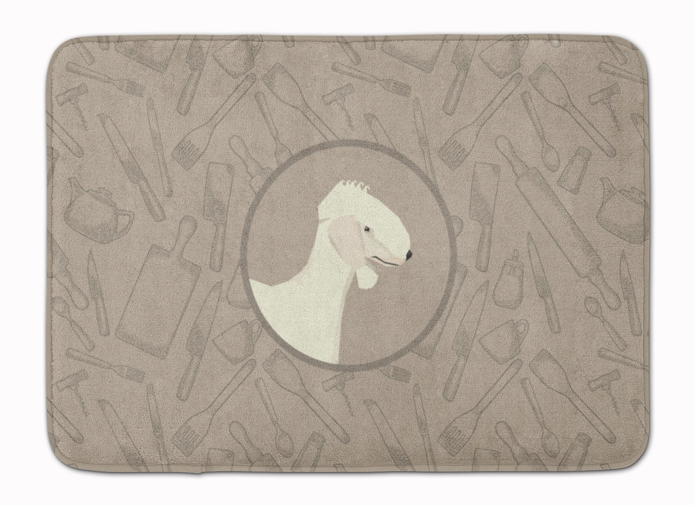 Bedlington Terrier In the Kitchen Memory Foam Kitchen Mat Machine Washable Anti-Fatigue Cushion Comfort Bath or Kitchen Rug
