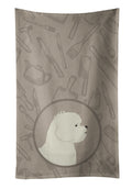 Bichon Frise In the Kitchen Kitchen Towel Velour Plush Front and Cotton Loop Back Machine Washable