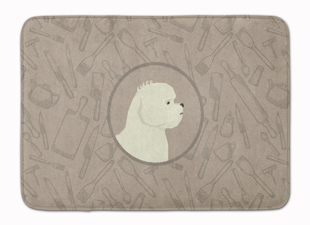 Bichon Frise In the Kitchen Memory Foam Kitchen Mat Machine Washable Anti-Fatigue Cushion Comfort Bath or Kitchen Rug