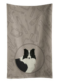Border Collie In the Kitchen Kitchen Towel Velour Plush Front and Cotton Loop Back Machine Washable