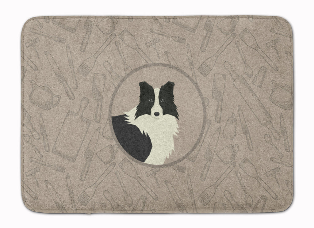Border Collie In the Kitchen Memory Foam Kitchen Mat Machine Washable Anti-Fatigue Cushion Comfort Bath or Kitchen Rug
