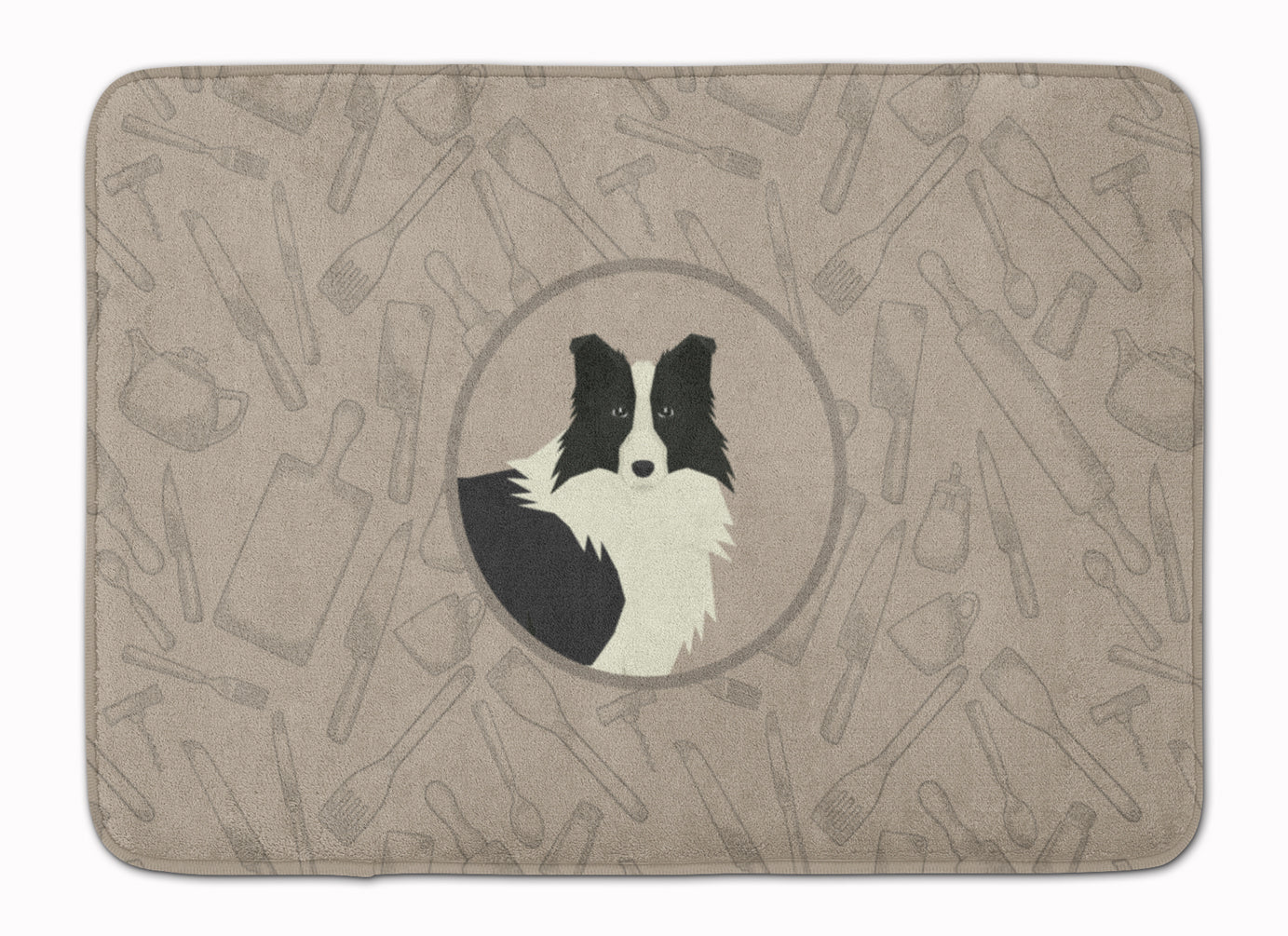 Border Collie In the Kitchen Memory Foam Kitchen Mat Machine Washable Anti-Fatigue Cushion Comfort Bath or Kitchen Rug