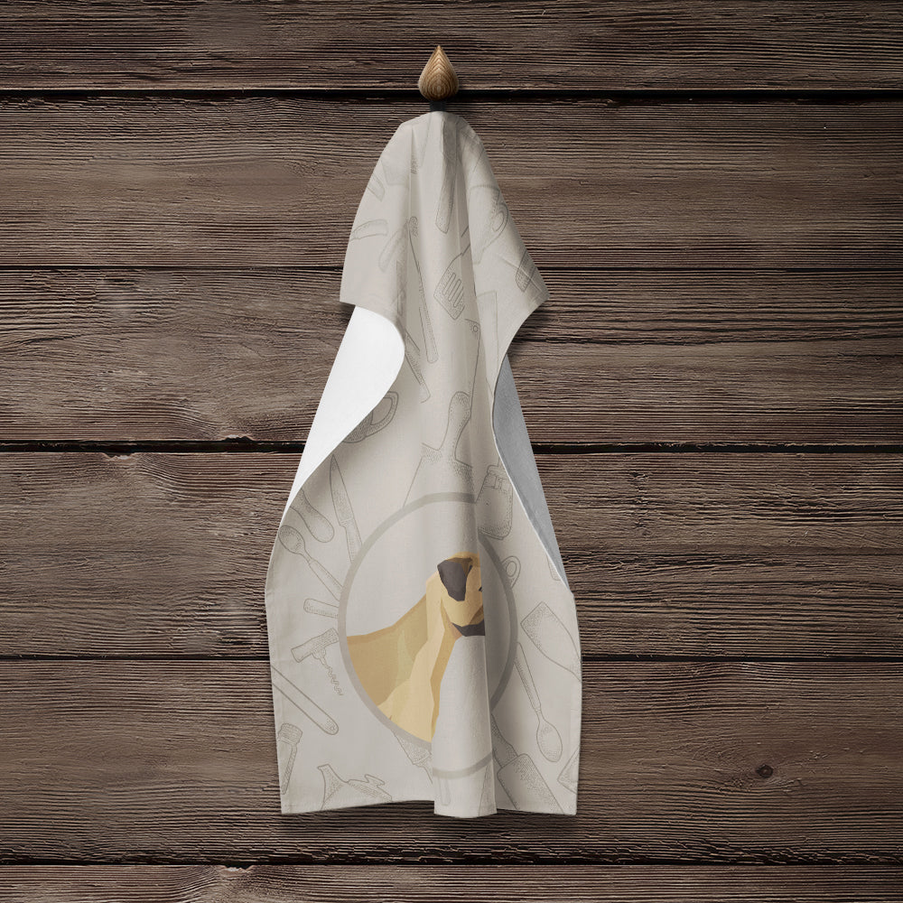 Border Terrier In the Kitchen Kitchen Towel Velour Plush Front and Cotton Loop Back Machine Washable
