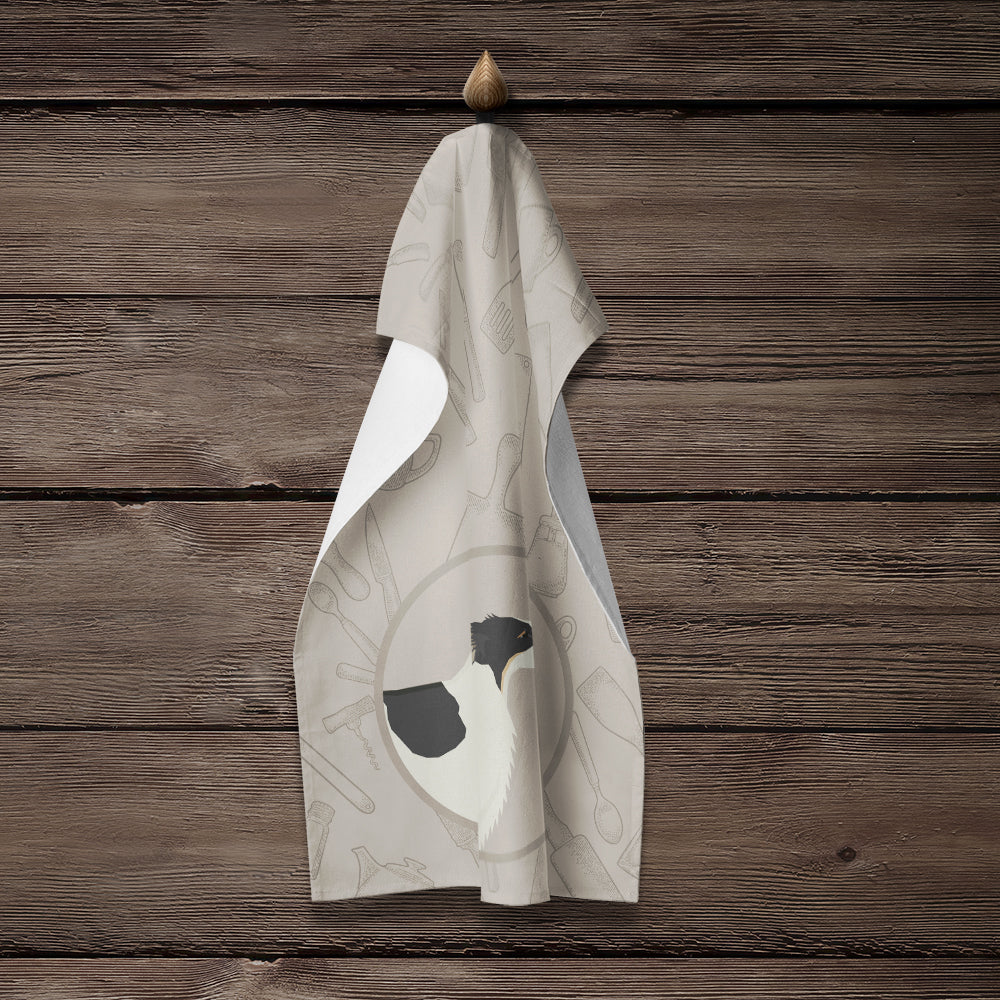 Borzoi In the Kitchen Kitchen Towel Velour Plush Front and Cotton Loop Back Machine Washable