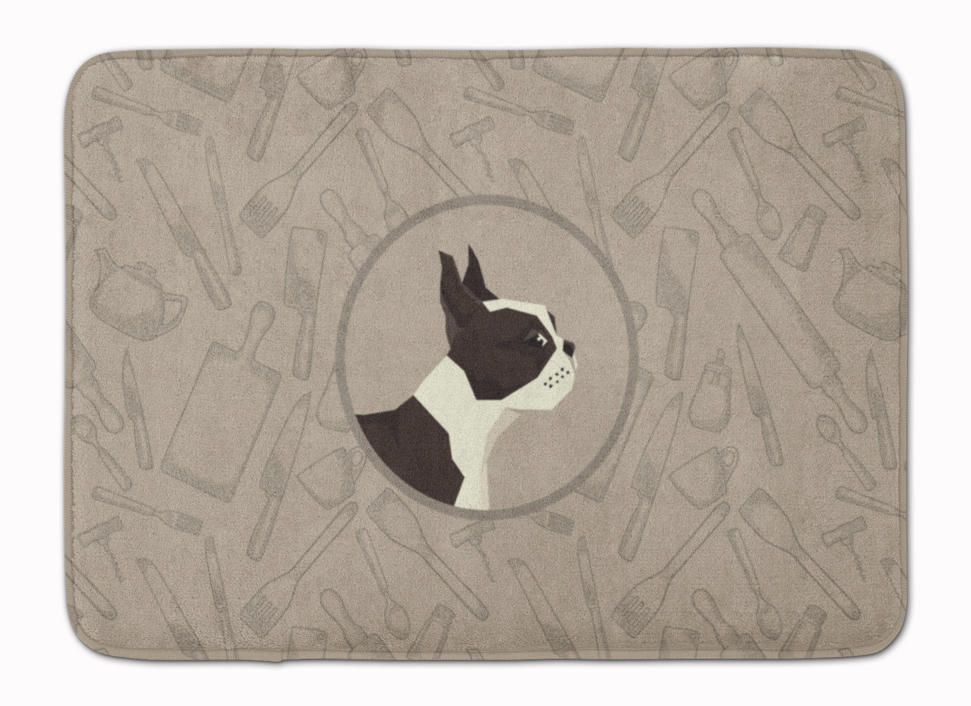 Boston Terrier In the Kitchen Memory Foam Kitchen Mat Machine Washable Anti-Fatigue Cushion Comfort Bath or Kitchen Rug