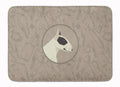 Black and White Bull Terrier In the Kitchen Memory Foam Kitchen Mat Machine Washable Anti-Fatigue Cushion Comfort Bath or Kitchen Rug