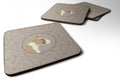 Fawn and White Bull Terrier In the Kitchen Foam Coasters Set of 4 Cup Coasters for Indoor Outdoor, Tabletop Protection, Anti Slip, Mouse pad Material