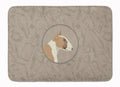 Fawn and White Bull Terrier In the Kitchen Memory Foam Kitchen Mat Machine Washable Anti-Fatigue Cushion Comfort Bath or Kitchen Rug
