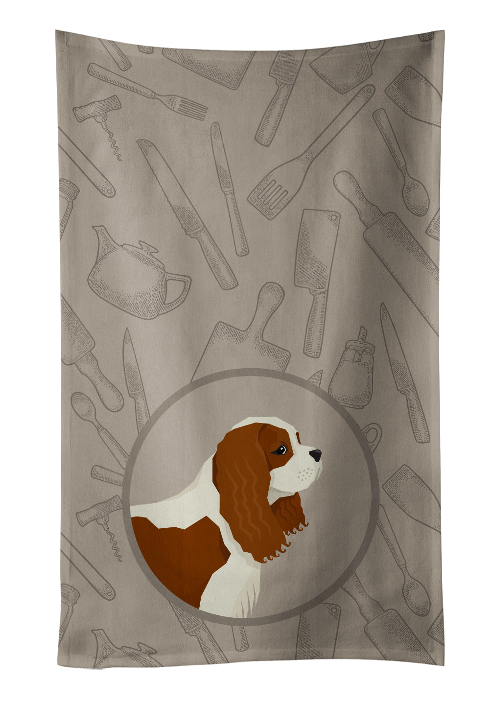 Cavalier Spaniel In the Kitchen Kitchen Towel Velour Plush Front and Cotton Loop Back Machine Washable