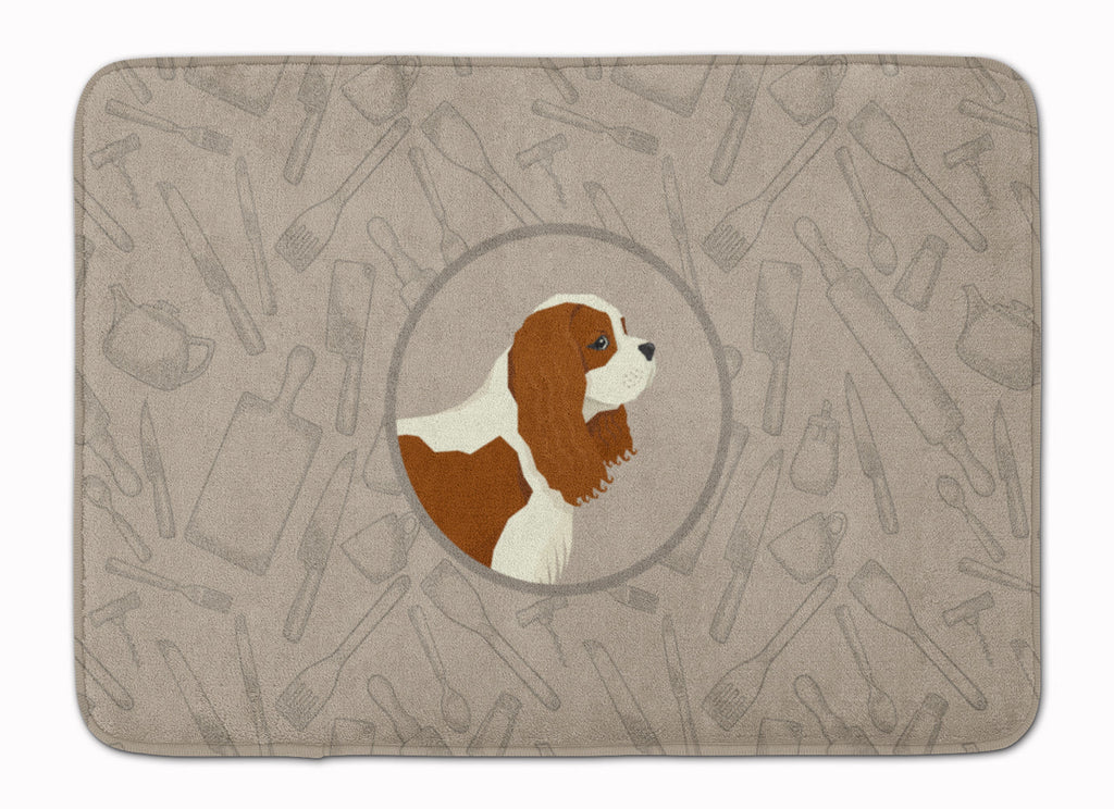 Cavalier Spaniel In the Kitchen Memory Foam Kitchen Mat Machine Washable Anti-Fatigue Cushion Comfort Bath or Kitchen Rug