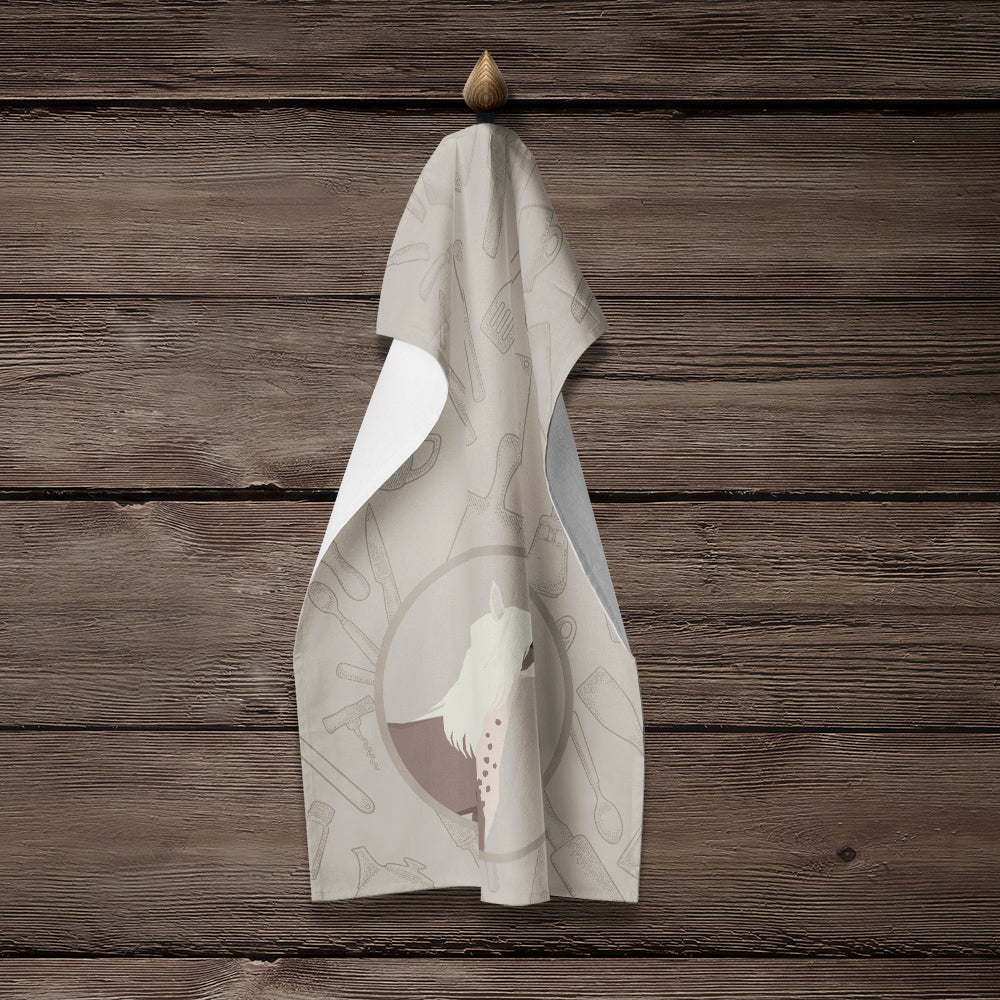 Chinese Crested In the Kitchen Kitchen Towel Velour Plush Front and Cotton Loop Back Machine Washable
