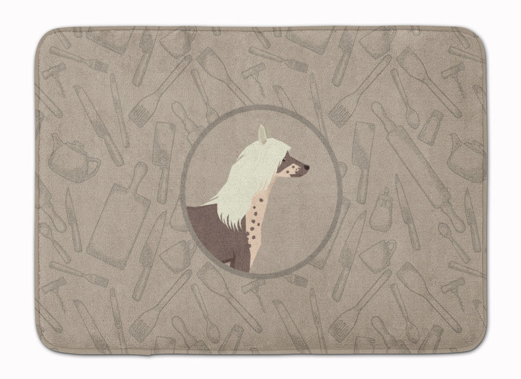 Chinese Crested In the Kitchen Memory Foam Kitchen Mat Machine Washable Anti-Fatigue Cushion Comfort Bath or Kitchen Rug