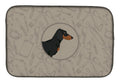 Dachshund In the Kitchen Dish Drying Mat Absorbent Dish Drying Mat Pad for Kitchen Counter Dish Drainer Mat for Countertop, 14 x 21", Multicolor