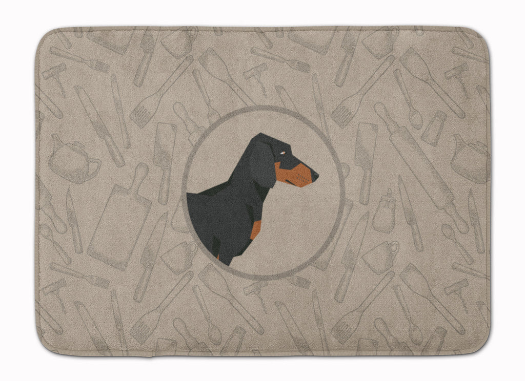 Dachshund In the Kitchen Memory Foam Kitchen Mat Machine Washable Anti-Fatigue Cushion Comfort Bath or Kitchen Rug