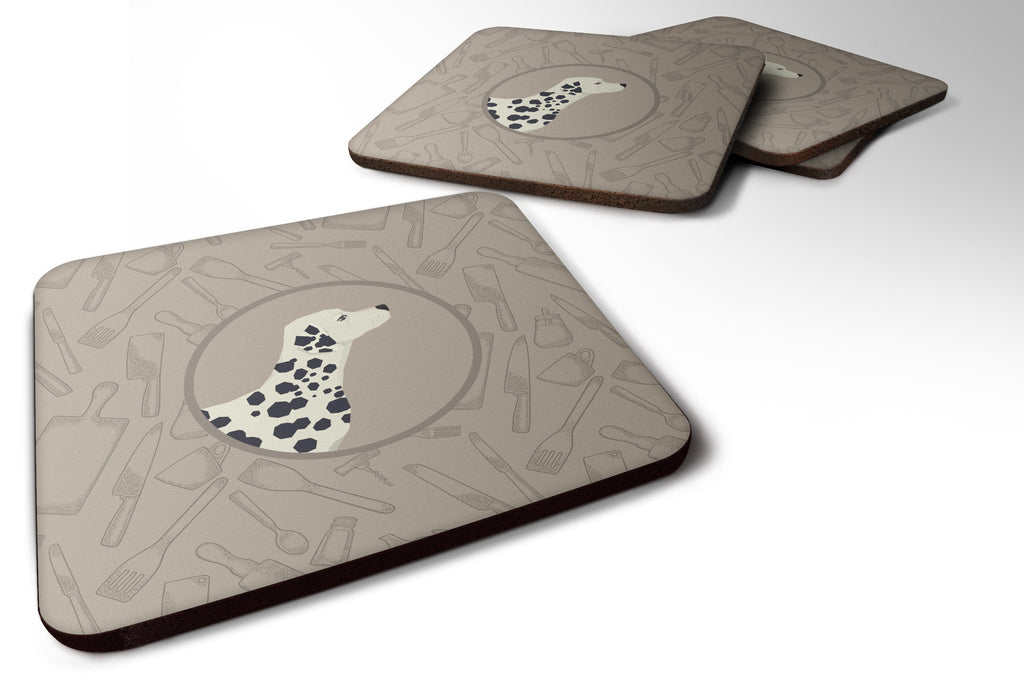 Dalmatian In the Kitchen Foam Coasters Set of 4 Cup Coasters for Indoor Outdoor, Tabletop Protection, Anti Slip, Mouse pad Material