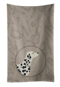Dalmatian In the Kitchen Kitchen Towel Velour Plush Front and Cotton Loop Back Machine Washable
