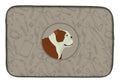 English Bulldog In the Kitchen Dish Drying Mat Absorbent Dish Drying Mat Pad for Kitchen Counter Dish Drainer Mat for Countertop, 14 x 21", Multicolor