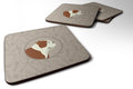 English Bulldog In the Kitchen Foam Coasters Set of 4 Cup Coasters for Indoor Outdoor, Tabletop Protection, Anti Slip, Mouse pad Material