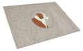 English Bulldog In the Kitchen Cutting Board Tempered Glass Kitchen Cutting Surface, Heat Resistant Chopping, Non-Slip Feet, Food Prep & Serving