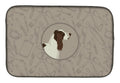 English Springer Spaniel In the Kitchen Dish Drying Mat Absorbent Dish Drying Mat Pad for Kitchen Counter Dish Drainer Mat for Countertop, 14 x 21", Multicolor