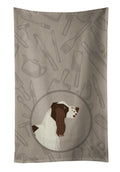 English Springer Spaniel In the Kitchen Kitchen Towel Velour Plush Front and Cotton Loop Back Machine Washable