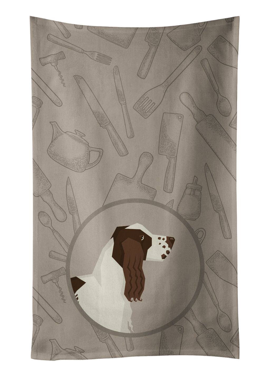 English Springer Spaniel In the Kitchen Kitchen Towel Velour Plush Front and Cotton Loop Back Machine Washable