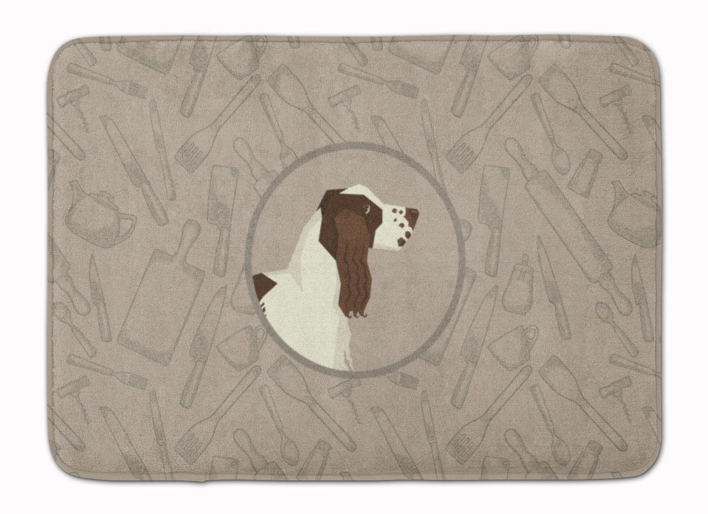 English Springer Spaniel In the Kitchen Memory Foam Kitchen Mat Machine Washable Anti-Fatigue Cushion Comfort Bath or Kitchen Rug