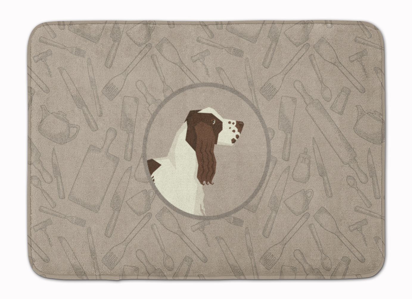 English Springer Spaniel In the Kitchen Memory Foam Kitchen Mat Machine Washable Anti-Fatigue Cushion Comfort Bath or Kitchen Rug