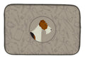 Fox Terrier In the Kitchen Dish Drying Mat Absorbent Dish Drying Mat Pad for Kitchen Counter Dish Drainer Mat for Countertop, 14 x 21", Multicolor