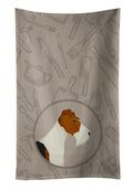 Fox Terrier In the Kitchen Kitchen Towel Velour Plush Front and Cotton Loop Back Machine Washable