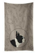French Bulldog In the Kitchen Kitchen Towel Velour Plush Front and Cotton Loop Back Machine Washable