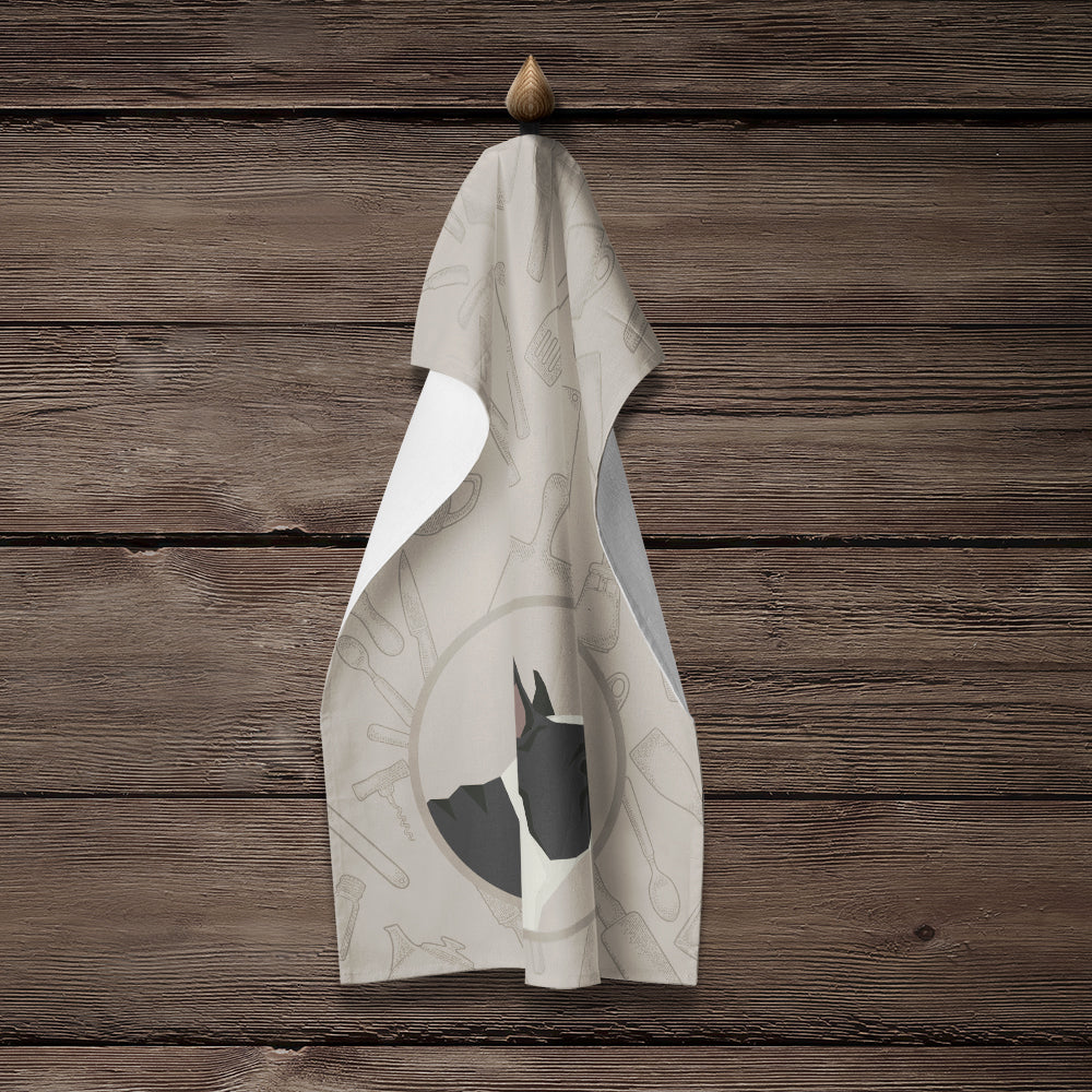 French Bulldog In the Kitchen Kitchen Towel Velour Plush Front and Cotton Loop Back Machine Washable
