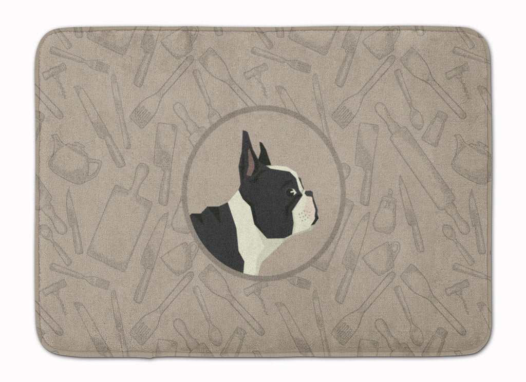 French Bulldog In the Kitchen Memory Foam Kitchen Mat Machine Washable Anti-Fatigue Cushion Comfort Bath or Kitchen Rug
