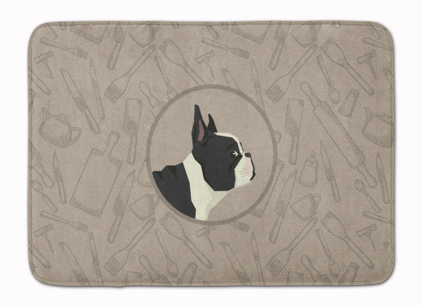 French Bulldog In the Kitchen Memory Foam Kitchen Mat Machine Washable Anti-Fatigue Cushion Comfort Bath or Kitchen Rug