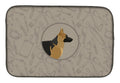 German Shepherd In the Kitchen Dish Drying Mat Absorbent Dish Drying Mat Pad for Kitchen Counter Dish Drainer Mat for Countertop, 14 x 21", Multicolor