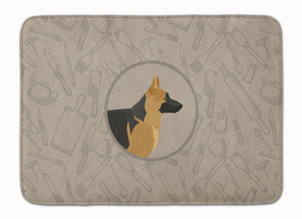 German Shepherd In the Kitchen Memory Foam Kitchen Mat Machine Washable Anti-Fatigue Cushion Comfort Bath or Kitchen Rug