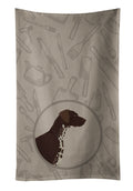 German Shorthaired Pointer In the Kitchen Kitchen Towel Velour Plush Front and Cotton Loop Back Machine Washable
