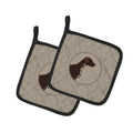 German Shorthaired Pointer In the Kitchen Pot Holder Set of 2 Heat Resistant Quilted Hot Pads 7.5 x 7.5 Inch, Insulated Kitchen Trivets for Cooking & Baking