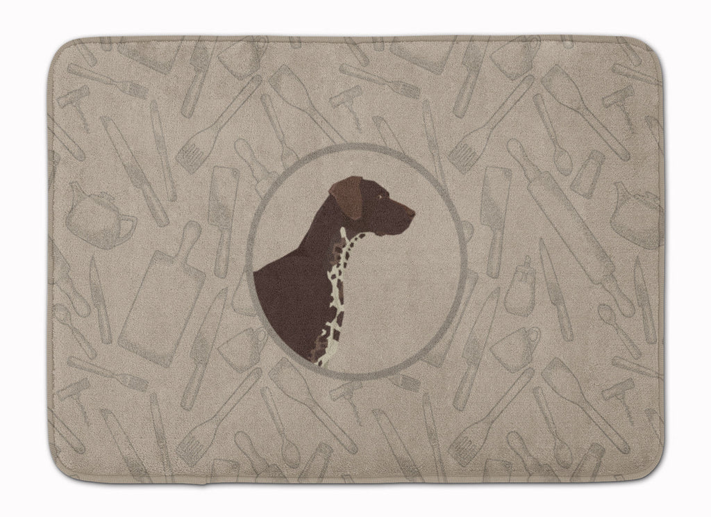German Shorthaired Pointer In the Kitchen Memory Foam Kitchen Mat Machine Washable Anti-Fatigue Cushion Comfort Bath or Kitchen Rug