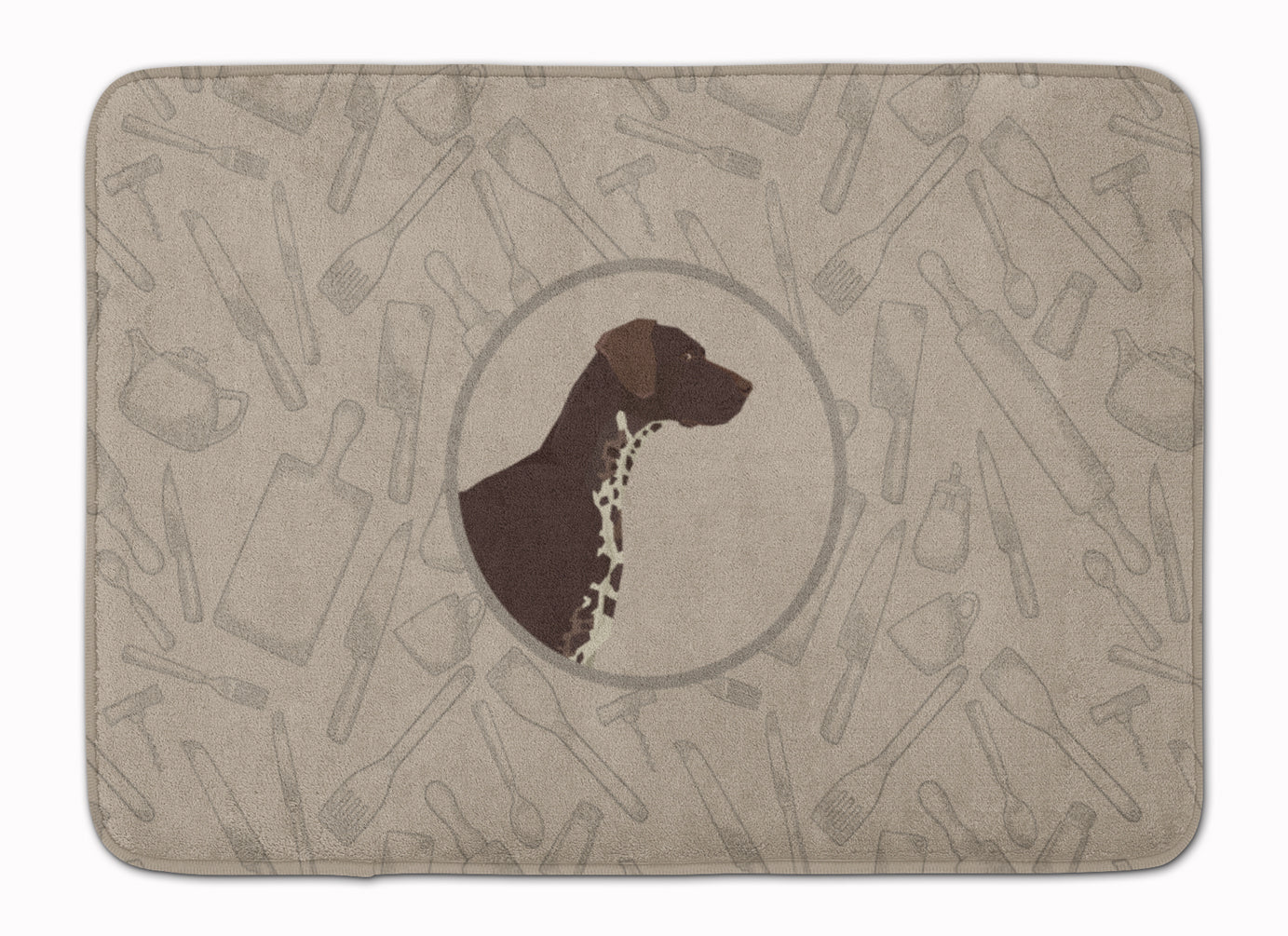 German Shorthaired Pointer In the Kitchen Memory Foam Kitchen Mat Machine Washable Anti-Fatigue Cushion Comfort Bath or Kitchen Rug