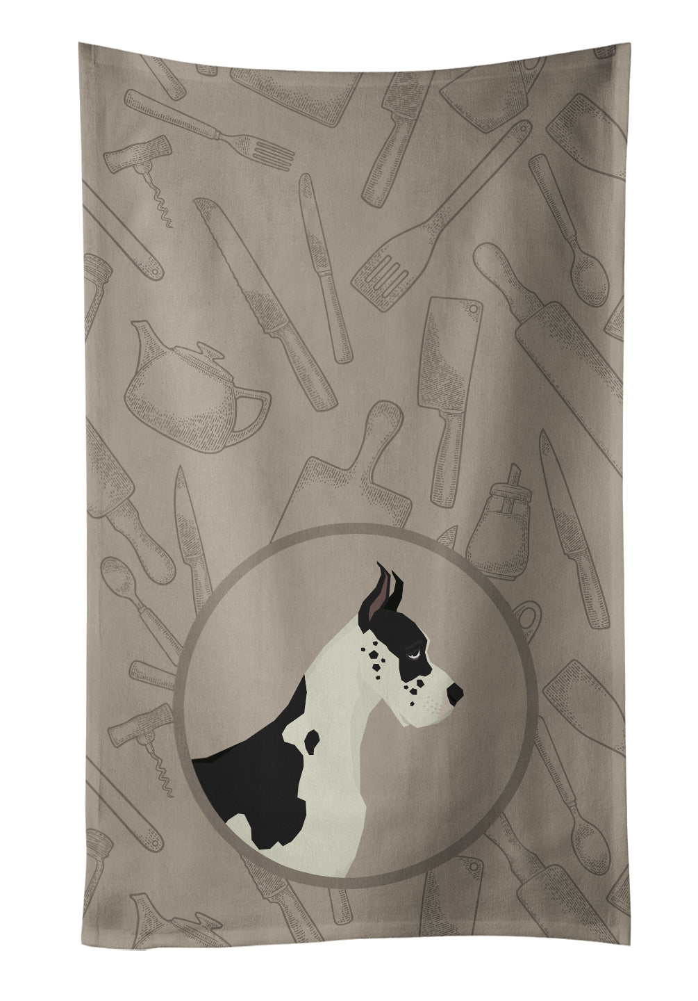 Great Dane In the Kitchen Kitchen Towel Velour Plush Front and Cotton Loop Back Machine Washable