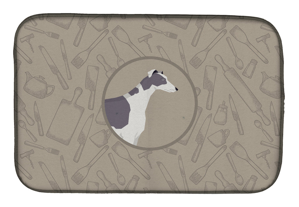 Greyhound In the Kitchen Dish Drying Mat Absorbent Dish Drying Mat Pad for Kitchen Counter Dish Drainer Mat for Countertop, 14 x 21", Multicolor