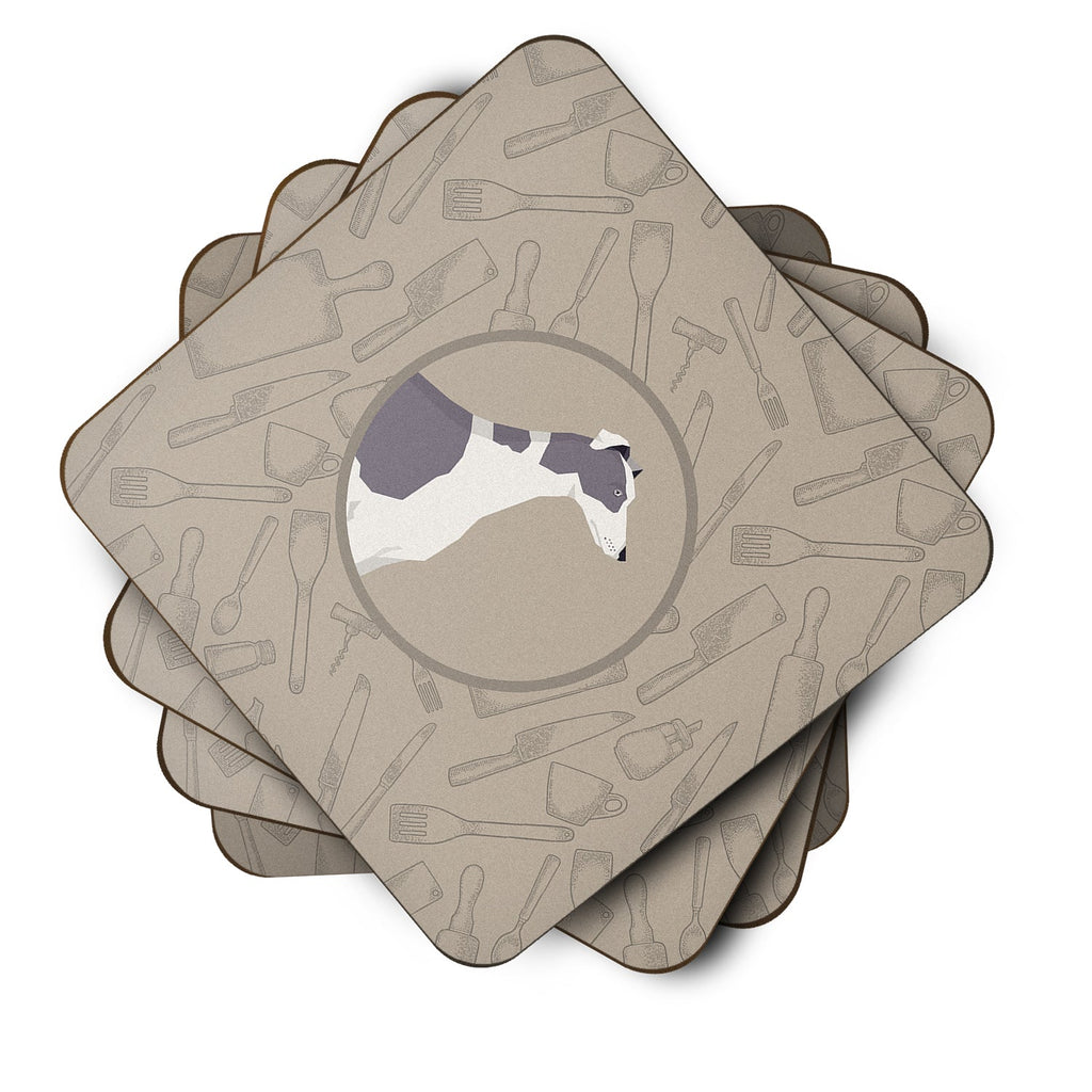 Greyhound In the Kitchen Foam Coasters Set of 4 Cup Coasters for Indoor Outdoor, Tabletop Protection, Anti Slip, Mouse pad Material