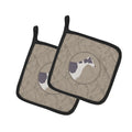 Greyhound In the Kitchen Pot Holder Set of 2 Heat Resistant Quilted Hot Pads 7.5 x 7.5 Inch, Insulated Kitchen Trivets for Cooking & Baking