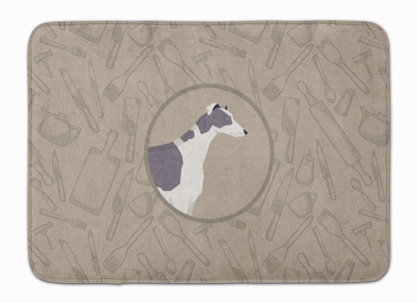 Greyhound In the Kitchen Memory Foam Kitchen Mat Machine Washable Anti-Fatigue Cushion Comfort Bath or Kitchen Rug