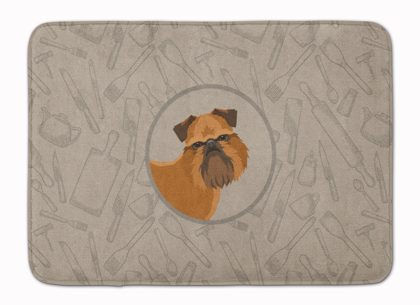 Brussels Griffon In the Kitchen Memory Foam Kitchen Mat Machine Washable Anti-Fatigue Cushion Comfort Bath or Kitchen Rug
