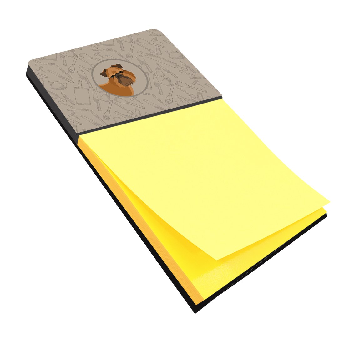 Brussels Griffon In the Kitchen Watercolor Sticky Note Holder Refillable Dispenser Desk Accessory 3x3 Pad Gift